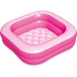 Summer Waves Swimming Pool, Removable Inflatable Paddling Pool for Toddlers, Family Pool, Backyard Pool, Children's Pool, 86 x 86 x 25 cm, Pink