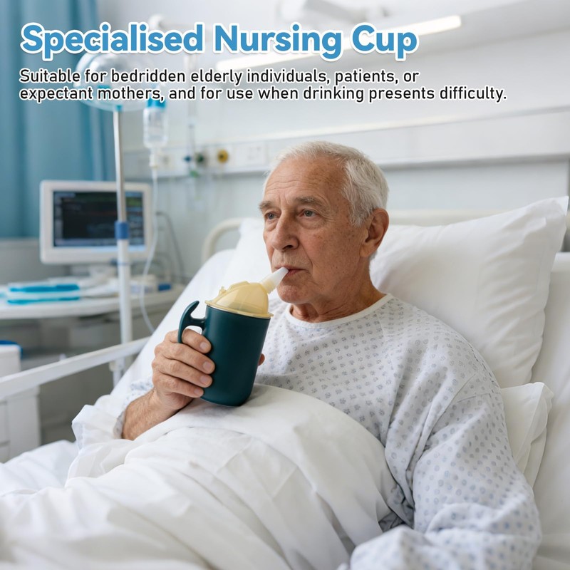 UCFBWO Adult Sippy Cup for Elderly, Stainless Steel Beaker with