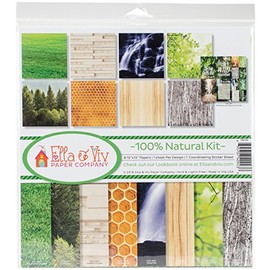 Ella & Viv by Reminisce EAV-923 Ella & Viv 100% Natural Scrapbook Collection Kit, 12x12 inches, Multicolor