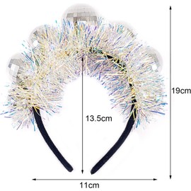 Xipixiao 2025 Disco Ball Headband Birthday Party Happy New Years Eve - Fits Adult Child - Disco Bday Decor, Hair Accessory