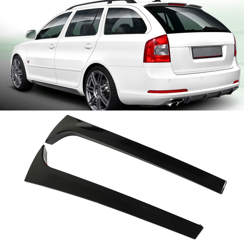 1Pair Rear Window Side Spoilers Gloss Black Air Resistance Reduction