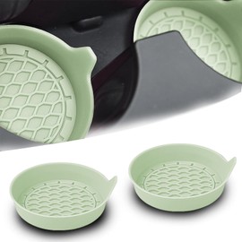 Pincuttee Car Cup Holder Coaster,Silicone Car Cup Holder Coaster Set of 2,Car Coaster Automotive Cup Holders,Anti Slip Car Cup Holder Coasters,Car Interior Accessories(Light Green,2PC)