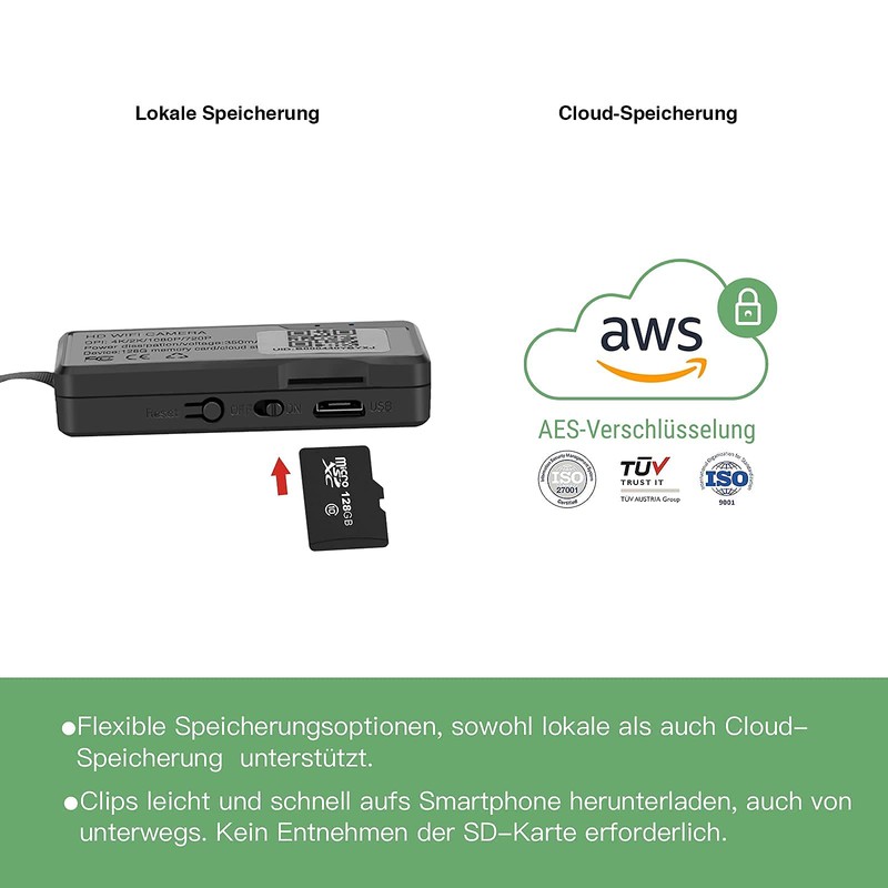 WIWACAM MW3 Mini Camera, HD Small Surveillance Camera with App,