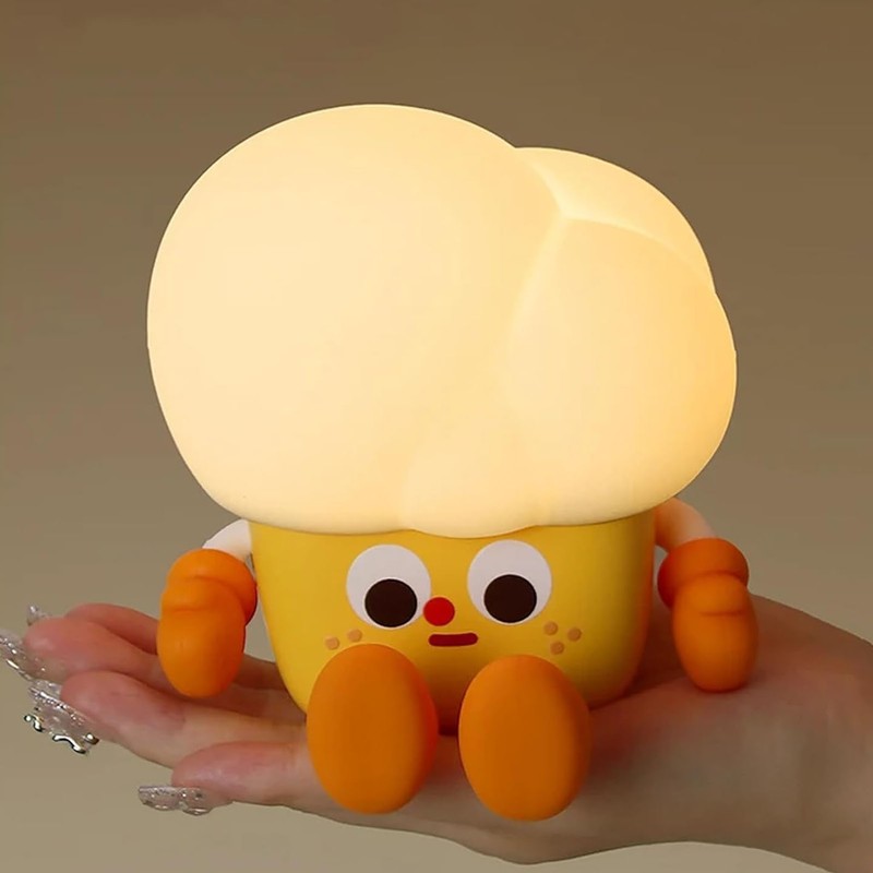 Cute Popcorn Night Light Silicone Nursery Night Light 3 Levels