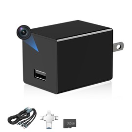 Ovolaptics WiFi Smart Camera Charger Monitor Surveillance Security Cam Motion Detection with App Live Feed It Contains a 32G Memory Card