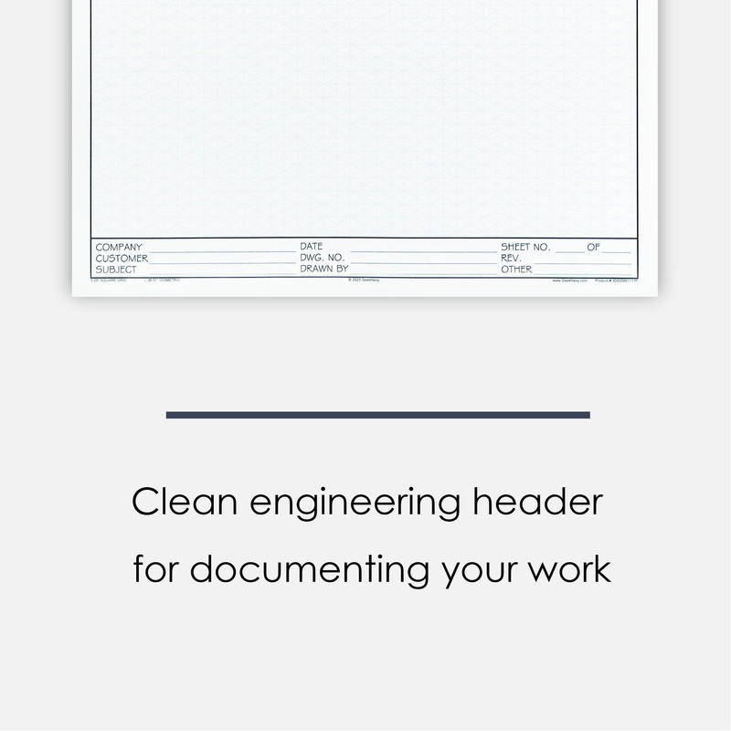 GeekNavy 11" x 17" Isometric Graph Paper 50 Sheets Portrait