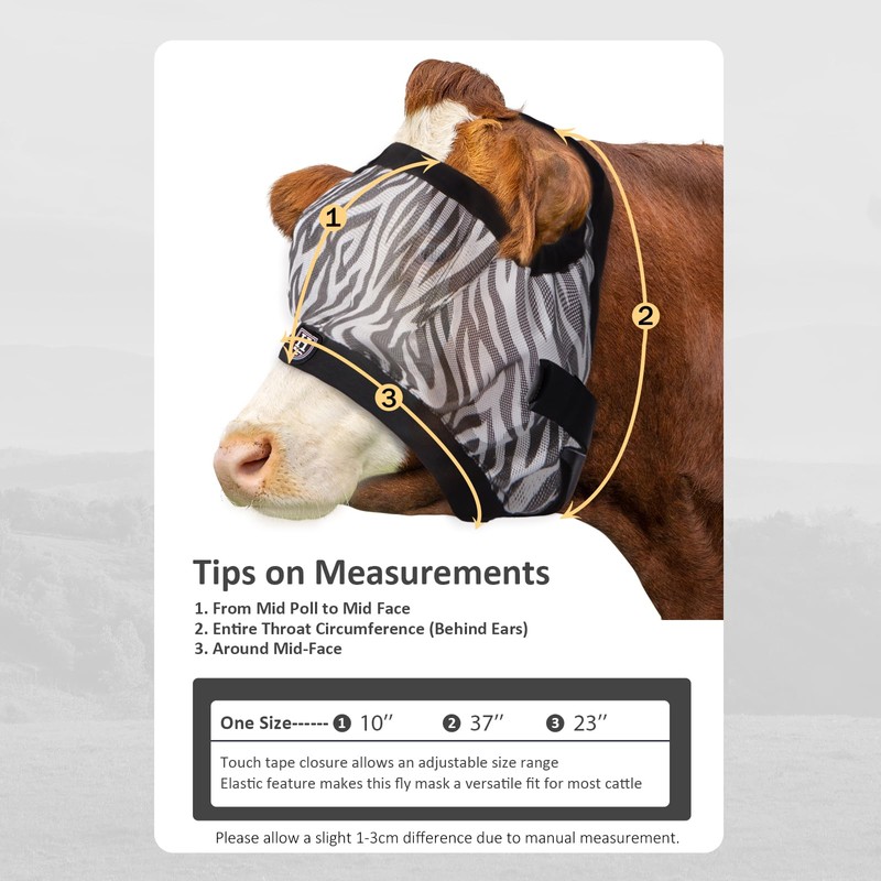 Harrison Howard Cattle Livestock Fly Mask Breathable Mesh Padded Edging