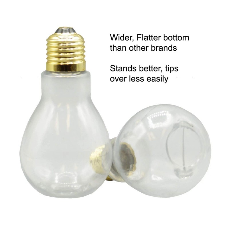 Creative Hobbies 24 Pack Clear Plastic Fillable Light Bulbs for