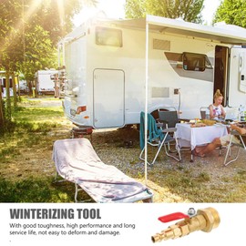 VICASKY Brass Winterize Blowout Adapter 1/4 Inch Male Quick Connecting Plug& 3/4 Inch Male Quick Connector Adapter with Ball Valve for Blowing Out Water to Winterize Water Lines