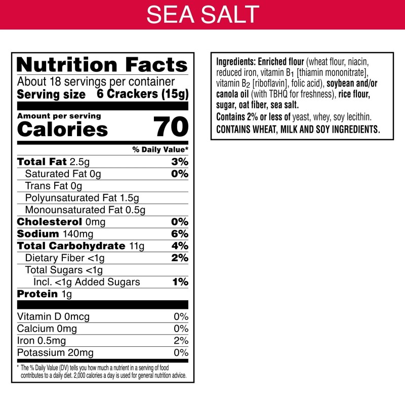 Kellogg's Town House Sea Salt Pita Oven Baked Crackers 9.5