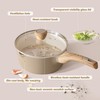 Ceramic Nonstick Sauce Pan with Lid, 1.5 Quart Small Saucepan,