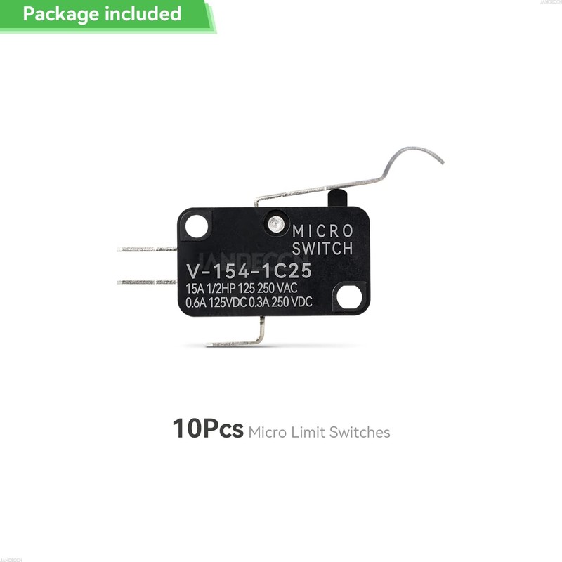 JANDECCN 10Pcs Lead Limit Switch Hinge Lever Bend Arm, SPDT