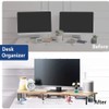 Dual Monitor Stand Riser,Computer Monitor Stands for 2 Monitors,Wood Desktop