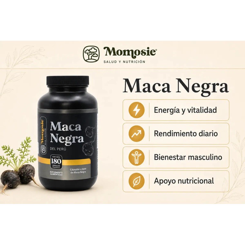 Maca Negra Momosie Suplemento Salud Masculina Cápsulas