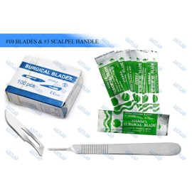 SCALPEL BLADES #10 + #11 50/50 + SCALPEL HANDLE #3 SUITABLE FOR DERMAPLANING (CYNAMED)