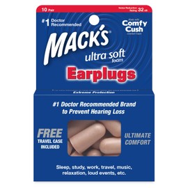 Mack's Ultra Soft Foam Earplugs 10 Pairs (Pack of 12)