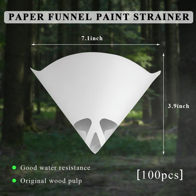 DXNQ 100 PCS 100 Micron Cone Paint Strainers, Paper Paint