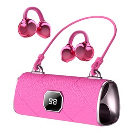 Wireless Earbuds with Handbag-style Charging Case, 56H Bluetooth 5.4 Ear Clip Headphones, IPX5 Waterproof Sport Earphones, Hi-Fi Stereo, Secure Fit, Low Leakage<15dB, for Running Gym iOS Android