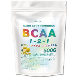 JAY&CO. Safe Additive-free (synthetic sweetener, synthetic coloring) BCAA 1-2-1 (Lemon, 17.6 oz (500 g)