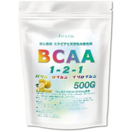 JAY&CO. Safe Additive-free (synthetic sweetener, synthetic coloring) BCAA 1-2-1 (Lemon, 17.6 oz (500 g)