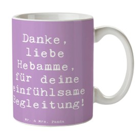 Mr. & Mrs. Panda Tasse Spruch Liebe Hebamme - Geschenk, menschliche Wärme, Dankbarkeit, Dankeschön, Danke, Unterstützung, Danke sagen, Kaffeetassen,