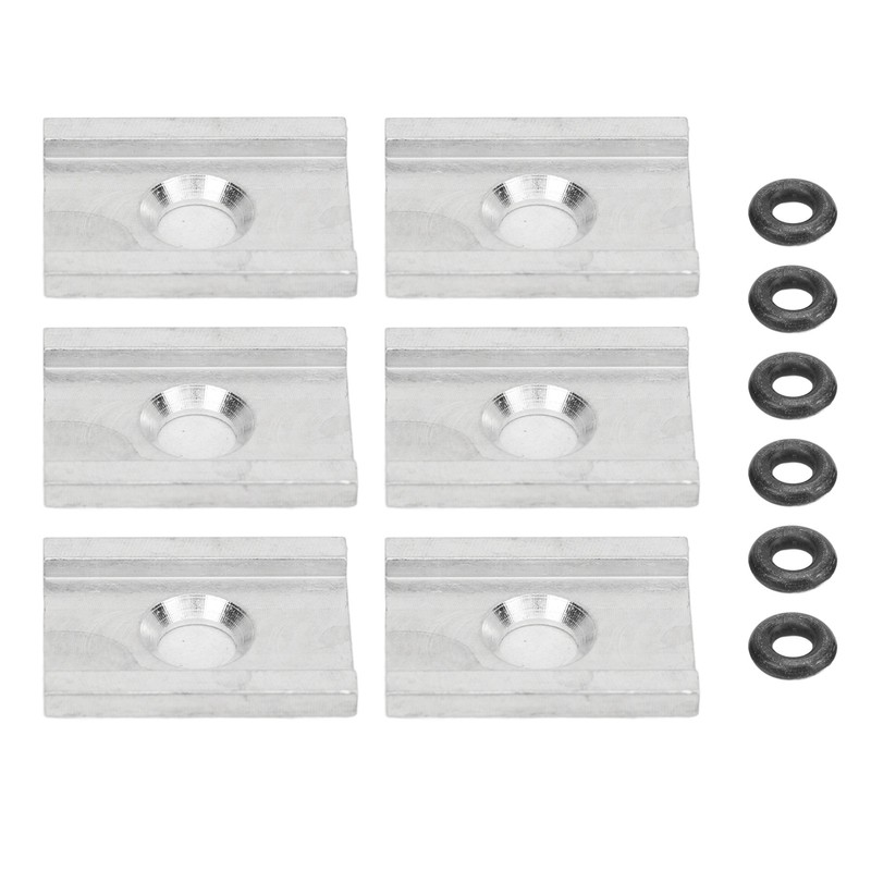 6PCS Aluminum Kayak Adapter Anodized Tight Connection Track Adapter Plates