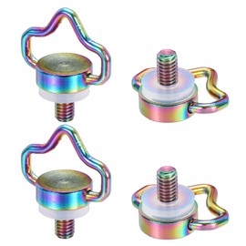 PATIKIL 1/4" Stainless Steel D Ring Screw, 4Pcs Ring Camera Screws Fixing Screw for Tripod DSLR Cameras Shoulder Straps Wrist Strap Sling, Gold