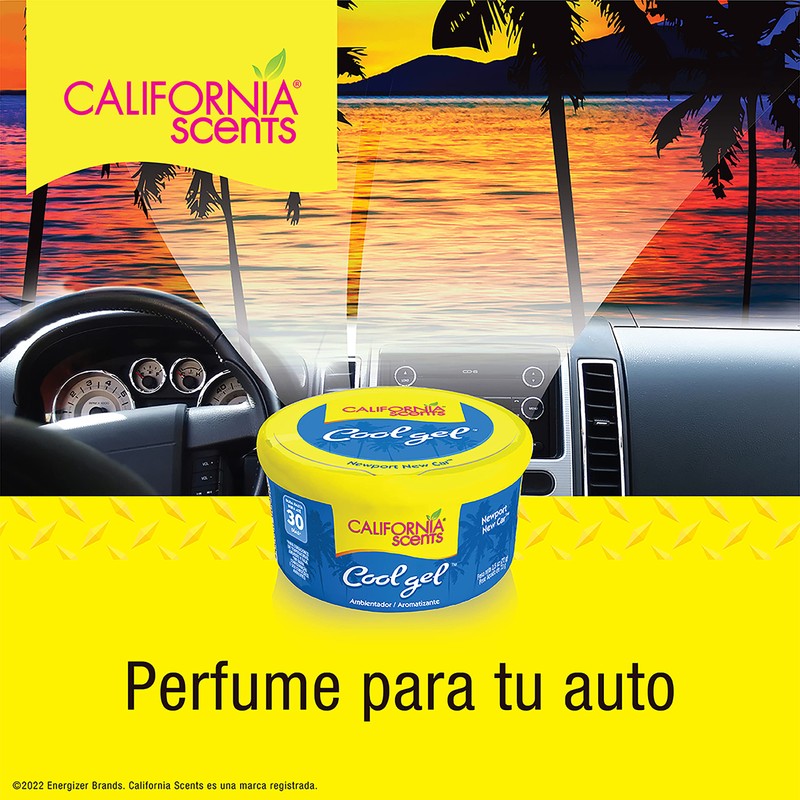 California Scents, 1 Aromatizante en Gel , New Car, Azul