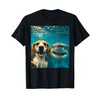 Funny Beagle Dog Selfie with Shark Ocean Lovers T-Shirt