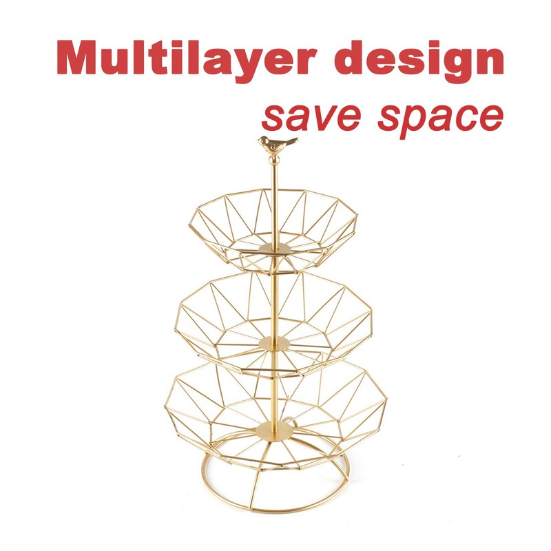 MINIDUO Wrought iron 3 Tier Fruit Tray Fruits Desserts Candy