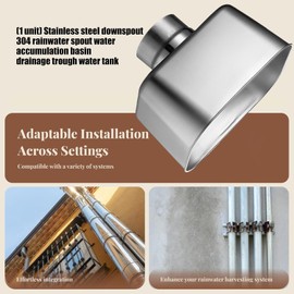 Adaptador de bajante de canalón de acero inoxidable Guaber – Drenaje rápido y duradero