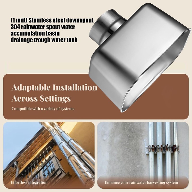 Adaptador de bajante de canalón de acero inoxidable Guaber –
