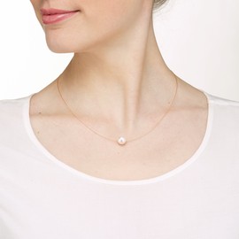 Heideman Women's Pearl Necklace Stainless Steel Rose Gold Coloured Matt Chain for Women with Pearl White/Coloured and Lengths Pearl Jewellery Bridal Jewellery, Stainless Steel, Pearl