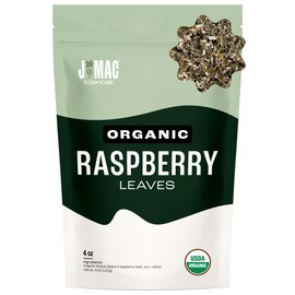 J Mac Botanicals Organic Raspberry Leaves, loose leaf tea 4 ounce