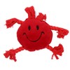 Plush Soft Red Happy Face Dog Play Toy With Squeak