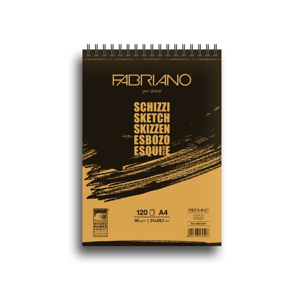 Fabriano 8001348169406 Spiralbound Sketchbook A4 White