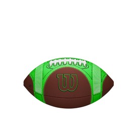 WILSON GST SpeedSkin Hylite Football - Brown/Green, Peewee Size