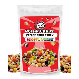 Polar Candy Freeze Dried Candy -TikTok Trendy Candy - Premium Freeze Dried Crunchy Strawberry, Lemon, Green Apple, Orange, Grape (16 Ounce, Original)