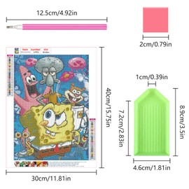 PSIMET 5D DIY Diamond Art Painting Kit, Full Drill, 30 x 40 cm Diamond Painting Pictures, Colourful, Diamond Cross Stitch for Children, Adults, Home Wall Decoration