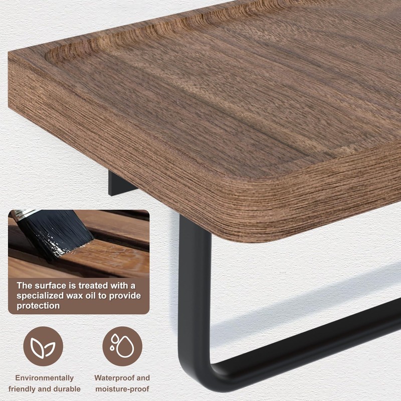 IURRDOP Toilet Paper Holder with Black Walnut Wood Shelf, Wall