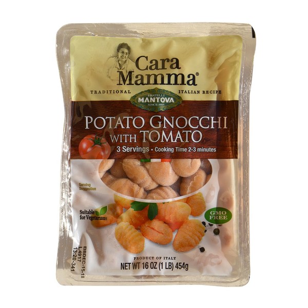 Mantova Authentic Tomato Potato Gnocchi, Imported Directly from Italy Soft Potato Dumplings - Makes A Great Side Dish, 1 Lb (Pack Of 6)