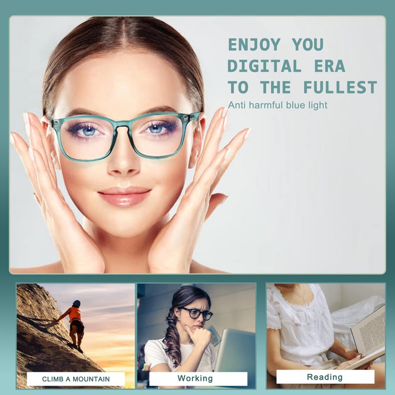 JOSCHOO 2 Pack Progressive Multifocus Computer Reading Glasses Anti Blue