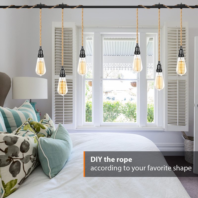 Plug in Hanging Light Fixture, 15FT Pendant Lamp Lights Cord