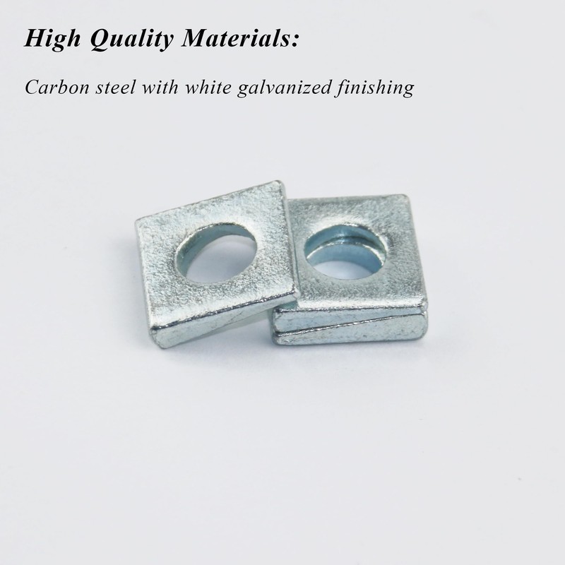 20 PCS 3/8 Beveled Square Washers in Plain Carbon Steel