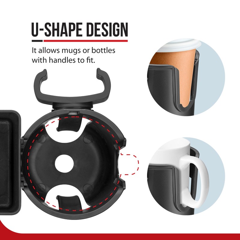 Clip-On Walker Cup Holder with Large Storage Box – Only