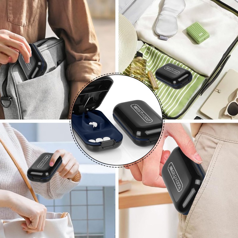 1 Piece Tablet Divider, Adjustable Pill Cutter, Portable 2-in-1 Pill