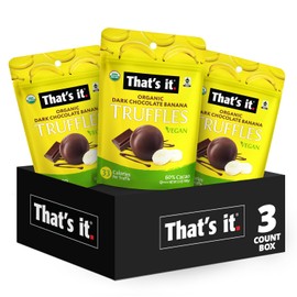 That's it Organic Dark Chocolate & Banana Truffles. 100% Plant-Based, Vegan, Gluten-Free, All Natural, 33 Calories per Truffle (3 Pack)
