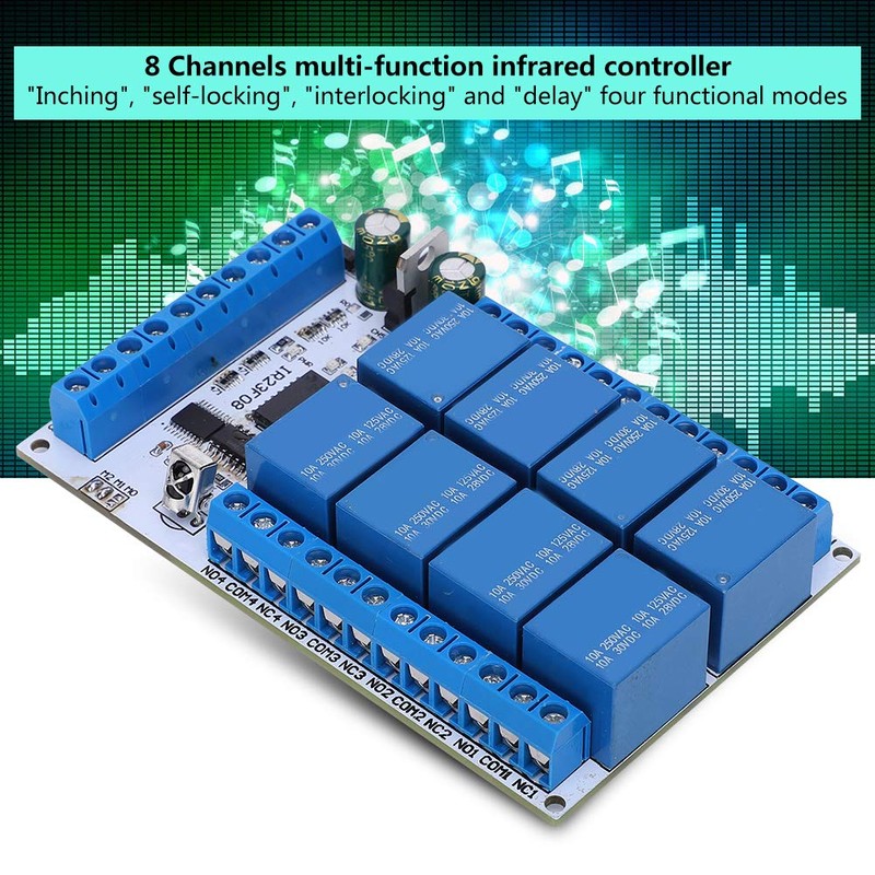 Fafeicy 8 Channel Infrared Relay Module Control Board DC5V/12V Switch
