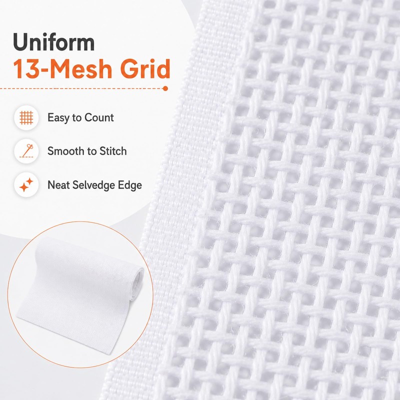 2pack Needlepoint Canvas 13 Mesh, 17 x 20 in, Blank