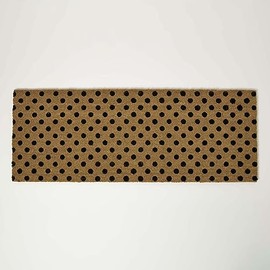 HOMESCAPES Extra Large Coir Door Mat 120 x 45 cm Polka Dot Pattern Double Doormat Runner Non-Slip Heavy Duty for Indoor & Outdoor Use